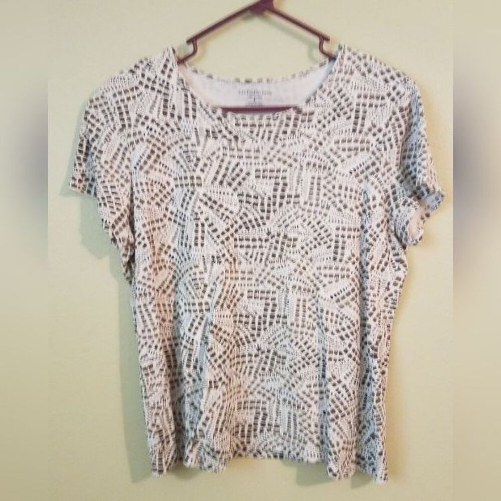 Croft and Barrow Brown Multi Pattern Top Size L